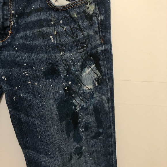 Abercrombie & Fitch Paint Splatter Art Denim Jeans 2R perfect stretch straight - Picture 4 of 9